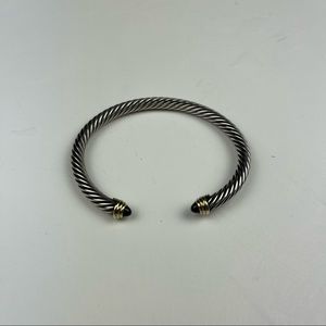 David Yurman sterling silver & 14k gold 5mm Bracelet with Black Onyx